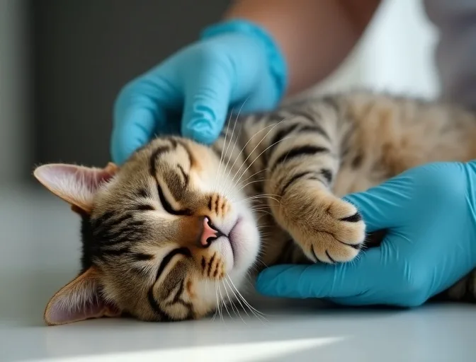 Specialist carefully handling a deceased cat with dignity in Devon Meadows